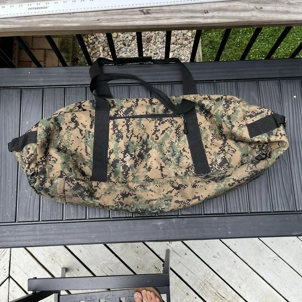 Large Digital Camo Hunting Deployment Duffel Backpack Travel Gear Bag 85L READ